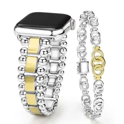 Two-Tone Interlocking Bracelet Gift Set