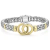 Two-Tone Interlocking Caviar Bracelet | 9mm