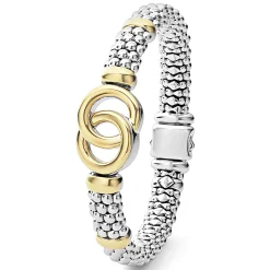 Two-Tone Interlocking Caviar Bracelet | 9mm