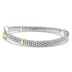 Two-Tone Interlocking Caviar Bracelet | 6mm