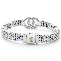 Two-Tone Interlocking Caviar Bracelet | 9mm