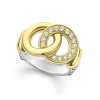 Two-Tone Interlocking Diamond Statement Ring