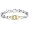 Two-Tone Interlocking Diamond Link Bracelet