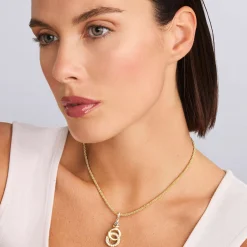 Two-Tone Interlocking Diamond Pendant