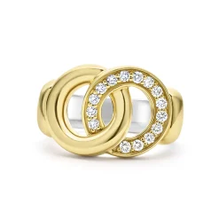 Two-Tone Interlocking Diamond Statement Ring