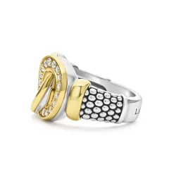 Two-Tone Interlocking Diamond Statement Ring
