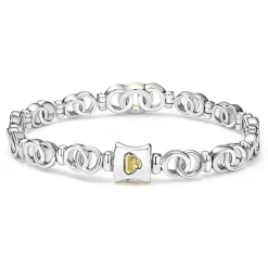 Two-Tone Interlocking Diamond Link Bracelet