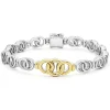 Two-Tone Interlocking Link Bracelet