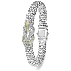 Two-Tone Knot Caviar Diamond Bracelet | 9mm