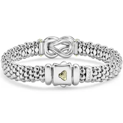 Two-Tone Knot Caviar Diamond Bracelet | 9mm