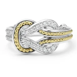 Two-Tone Knot Diamond Ring
