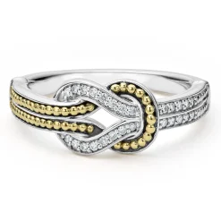 Two-Tone Knot Diamond Ring