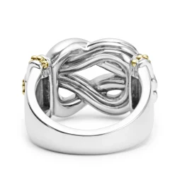 Two-Tone Knot Diamond Statement Ring