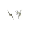 Two-Tone Lightning Bolt Stud Earrings