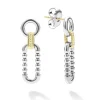 Two-Tone Link Drop Earrings