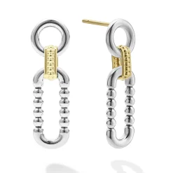 Two-Tone Link Drop Earrings