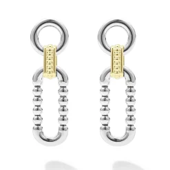 Two-Tone Link Drop Earrings