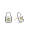 Two-Tone Lock Crest Stud Earrings