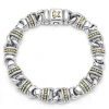 Two-Tone Lock Curb Link Bracelet