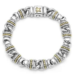 Two-Tone Lock Curb Link Bracelet