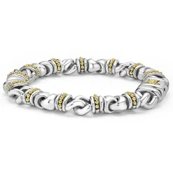 Two-Tone Lock Curb Link Bracelet