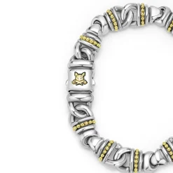 Two-Tone Lock Curb Link Bracelet