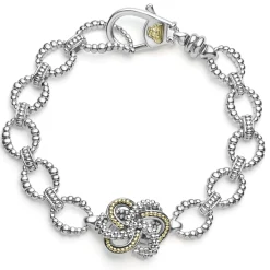 Two-Tone Love Knot Link Bracelet