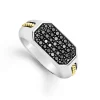 Two-Tone Octagon Black Diamond Ring