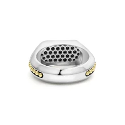 Two-Tone Octagon Black Diamond Ring