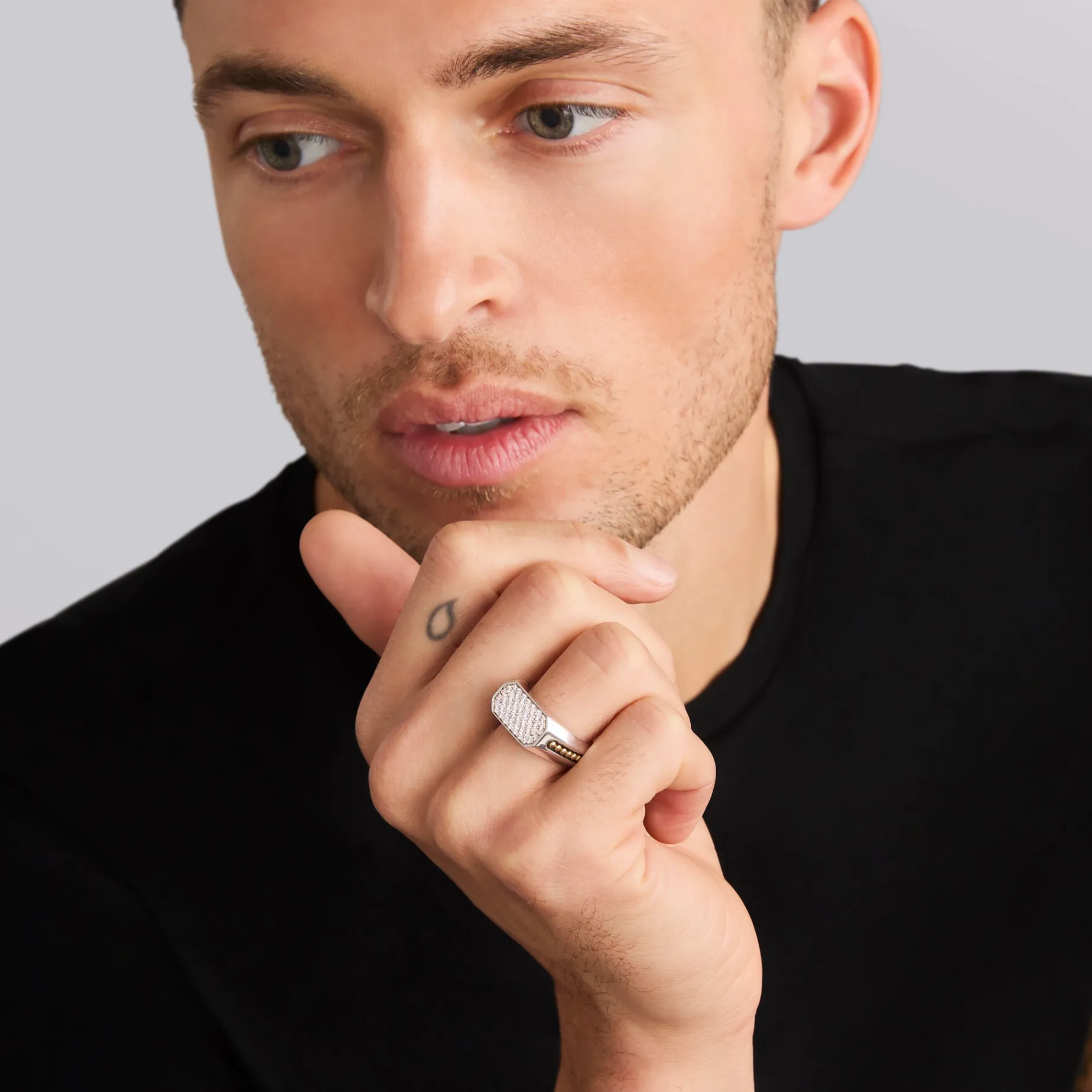 Two-Tone Octagon Diamond Ring