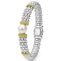 Two-Tone Pearl Caviar Bracelet | 9mm