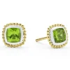 Two-Tone Peridot Stud Earrings