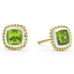 Two-Tone Peridot Stud Earrings