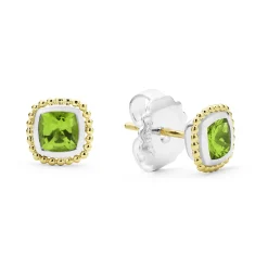 Two-Tone Peridot Stud Earrings