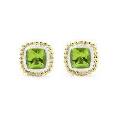Two-Tone Peridot Stud Earrings