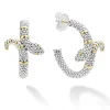 Two-Tone Snake Hoop Earrings