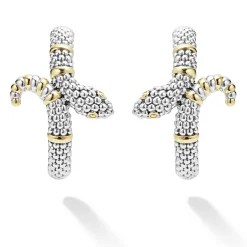 Two-Tone Snake Hoop Earrings