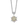 Two-Tone Star Diamond Pendant Necklace