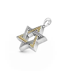 Two-Tone Star of David Amulet