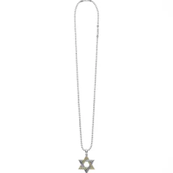 Two-Tone Star of David Amulet Necklace