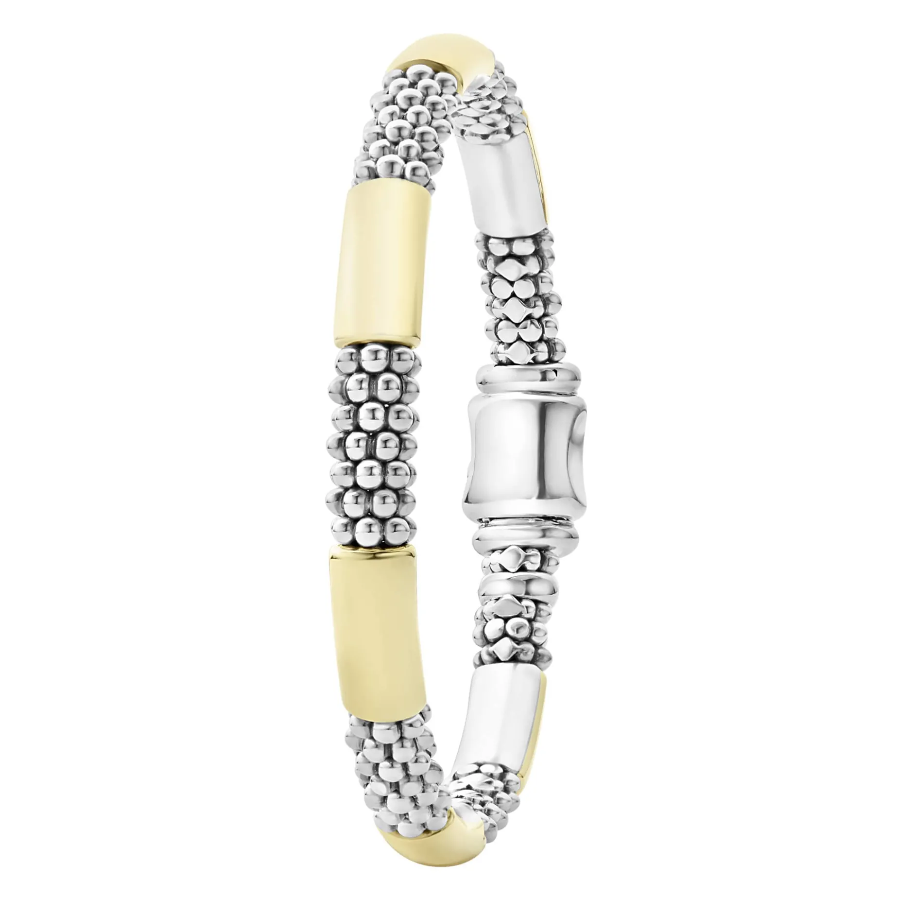 Two-Tone Station Caviar Bracelet | 6mm