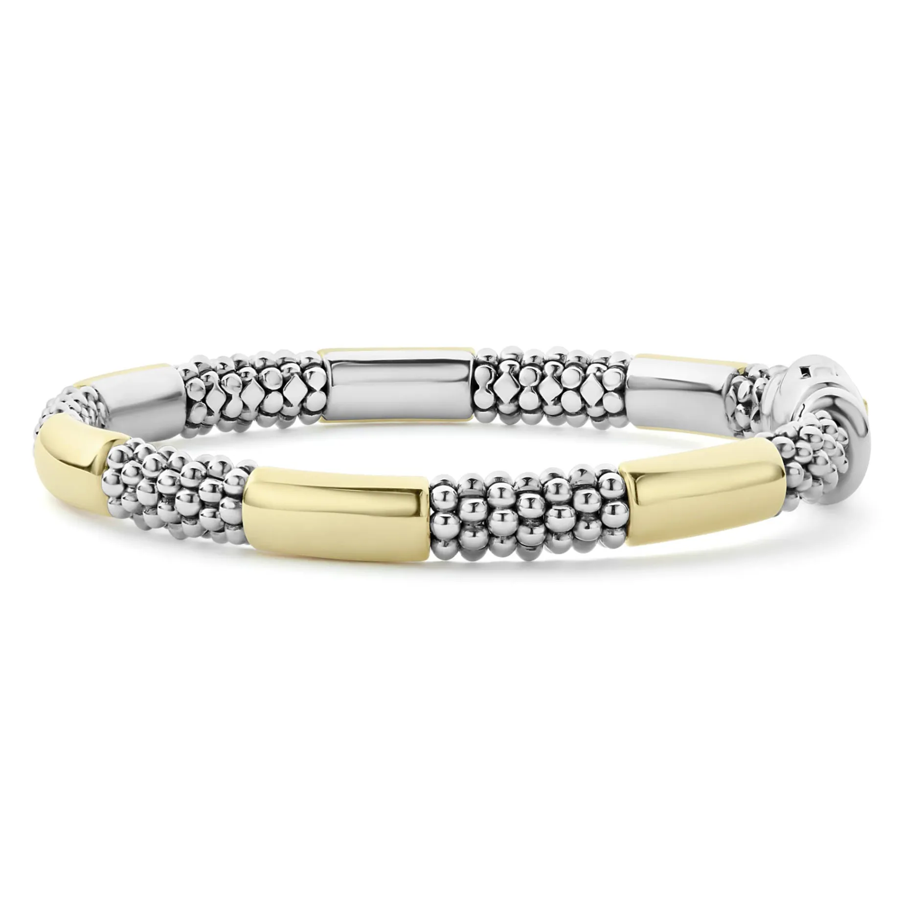 Two-Tone Station Caviar Bracelet | 6mm