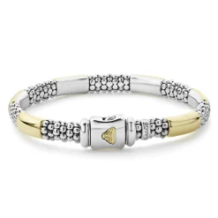 Two-Tone Station Caviar Bracelet | 6mm