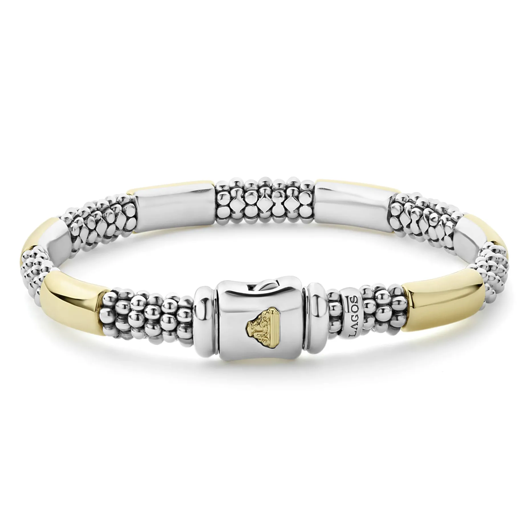 Two-Tone Station Caviar Bracelet | 6mm