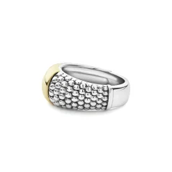 Two-Tone Station Caviar Ring