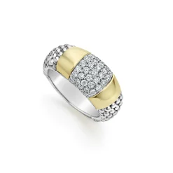 Two-Tone Station Diamond Ring