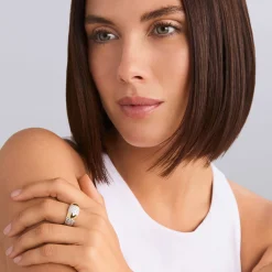 Two-Tone Station Diamond Ring