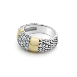 Two-Tone Station Diamond Ring