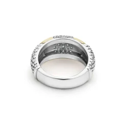 Two-Tone Station Diamond Ring