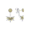 Two-Tone Stud Earrings with Earring Jacket